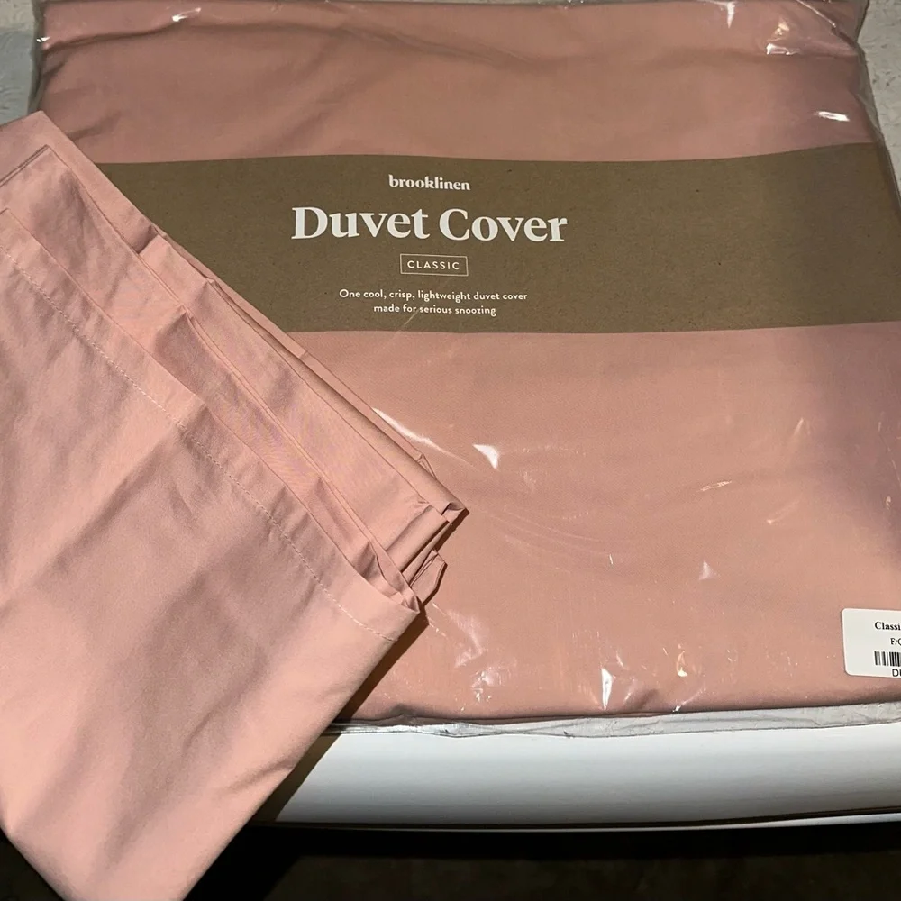 Brooklinen Blush Pink Full Duvet Cover and Pillowcases